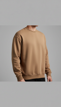 Sandstone Crewneck Minimalist Logo Accent