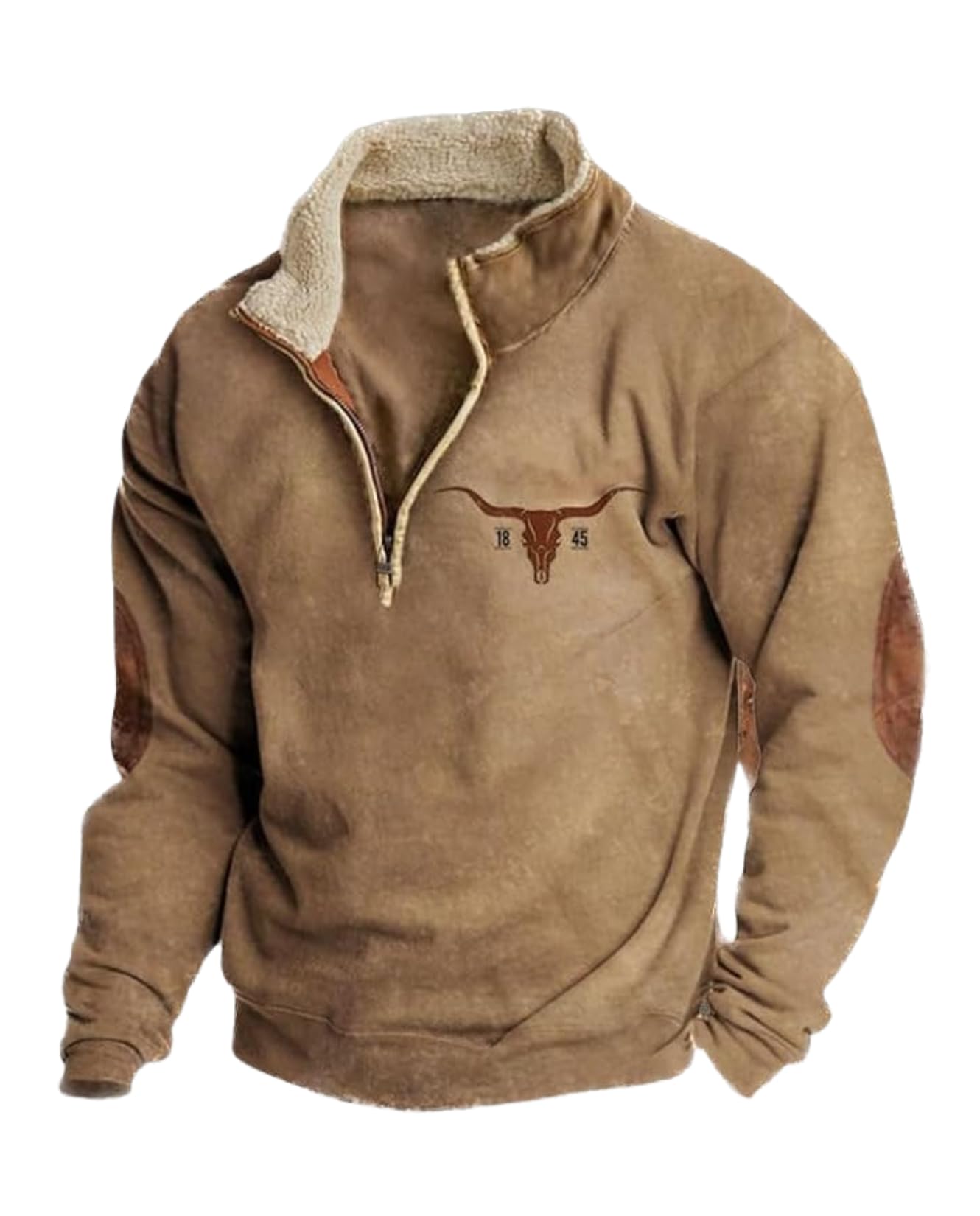 BIVENANT Aztec Cowboy Mens Pullover 2024 Western Vintage Graphic Hoodies for Men Casual Long Sleeve Half Zip with Pocket