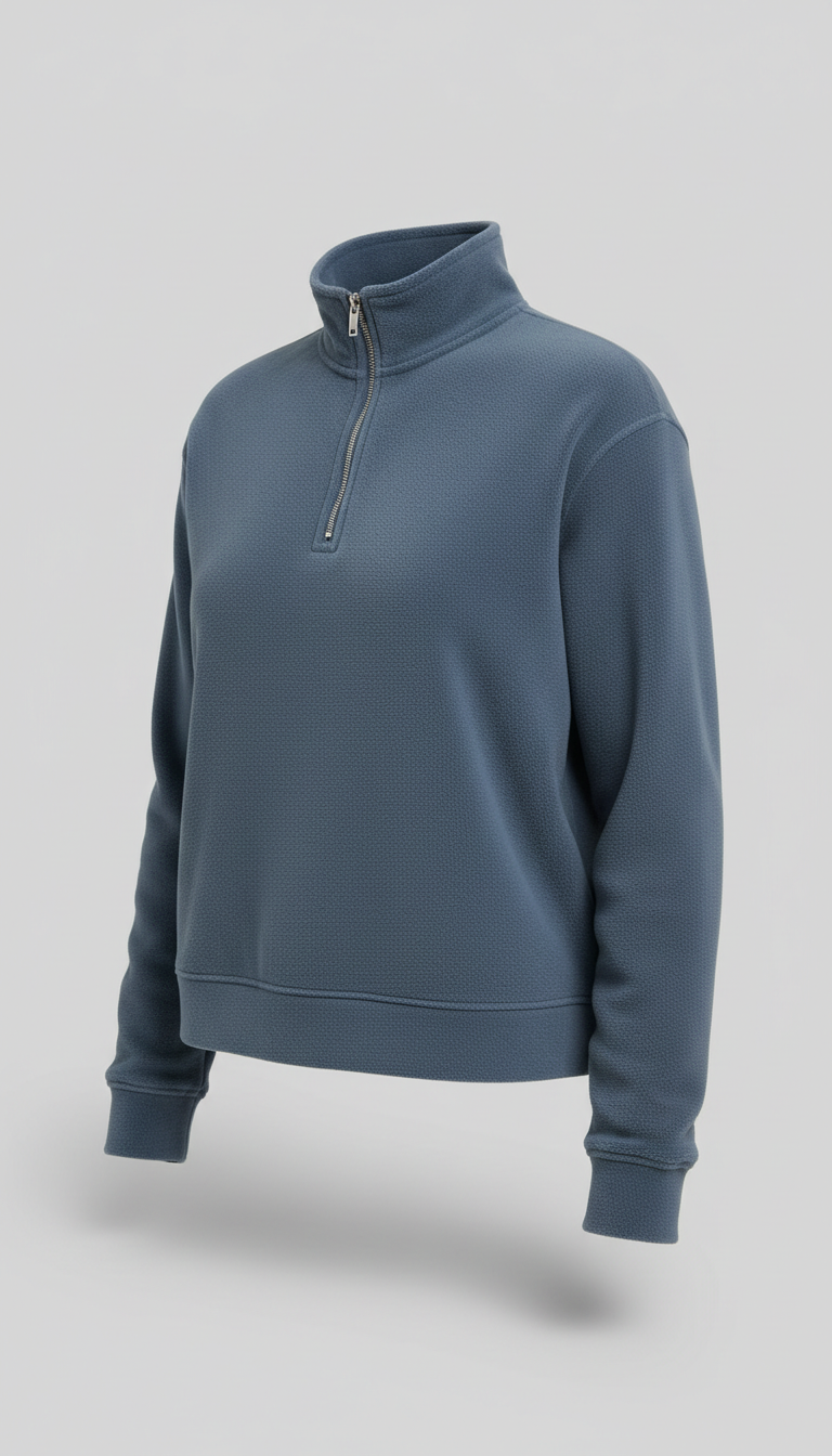 Concrete Blue Quarter-Zip Sweatshirt